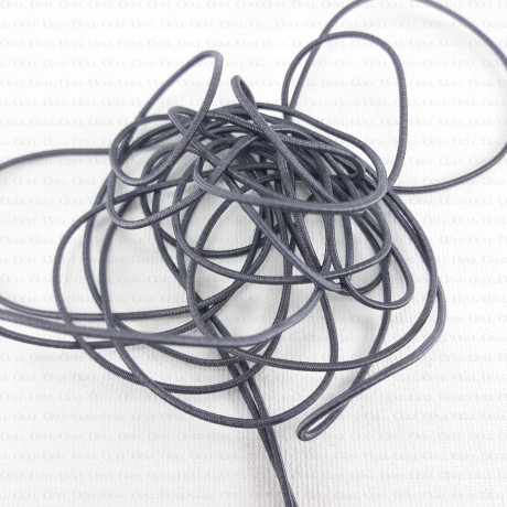 Round grey elastic 1mm 5 or 50m no.521