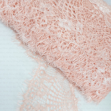 White and salmon lace 90mm Pack 3m 2405