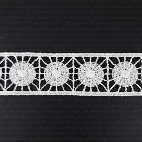 Guipure lace trim 30mm/1 or 20m white and black 2406
