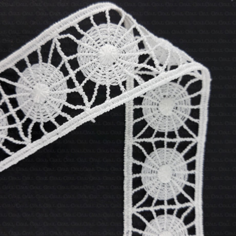 Guipure lace trim 30mm/1 or 20m white and black 2406