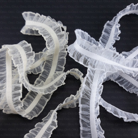 Elastic lace 20mm/1 or 25m white, black and ecru no. 299