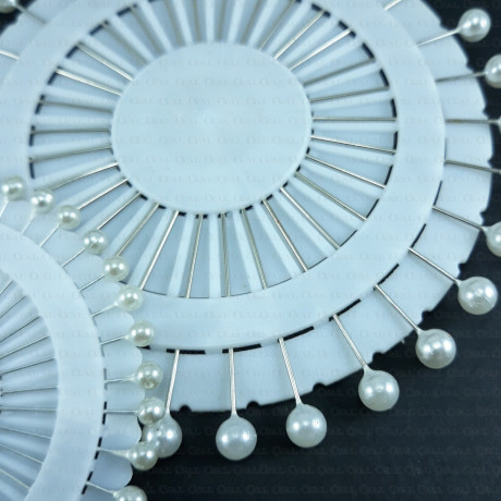 Decorative pins White Pearl 35mm, 55mm - reel 07
