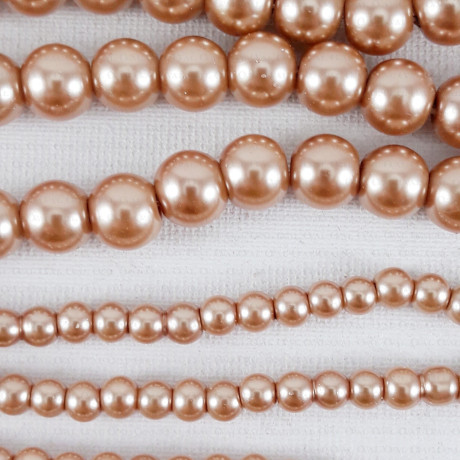 Perła szklana na sznurze 4mm,8mm brąz2021