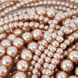Perła szklana na sznurze 4mm,8mm brąz2021 Perła szklana na sznurze 4mm,8mm brąz2021