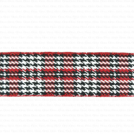 Decorative houndstooth ribbon 25mm 1 or 10m 2415