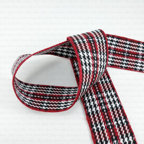 Decorative houndstooth ribbon 25mm 1 or 10m 2415