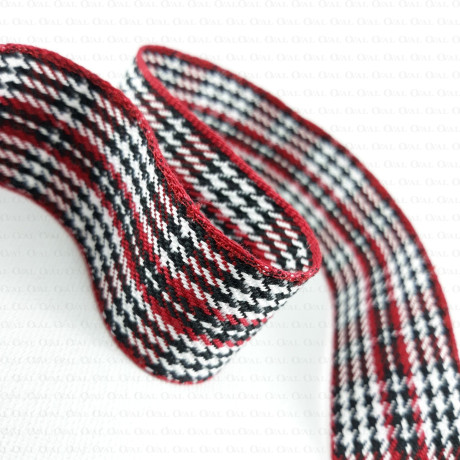 Decorative houndstooth ribbon 25mm 1 or 10m 2415