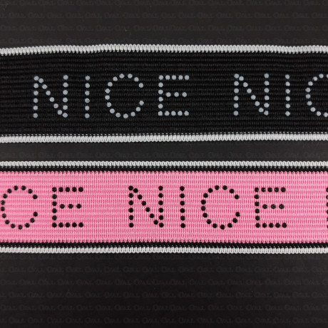 Taśma ozdobna z napisem NICE  32mm  2431