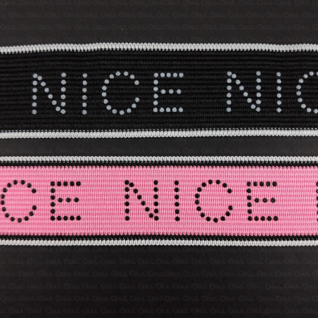 Taśma ozdobna z napisem NICE  32mm  2431