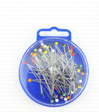 Steel pins 44mm coloured heads - 08