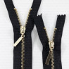 Non-separable metal zips, various lengths, gold/silver, 1951