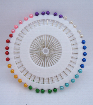 Decorative pins 35mm coloured pearl wheel-0001