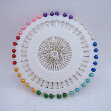 Decorative pins 35mm coloured pearl wheel-0001