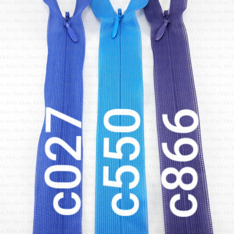 Concealed zip 30cm various colours no. 1352