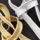 Lamówka ze sznurkiem złoto,srebro 2506