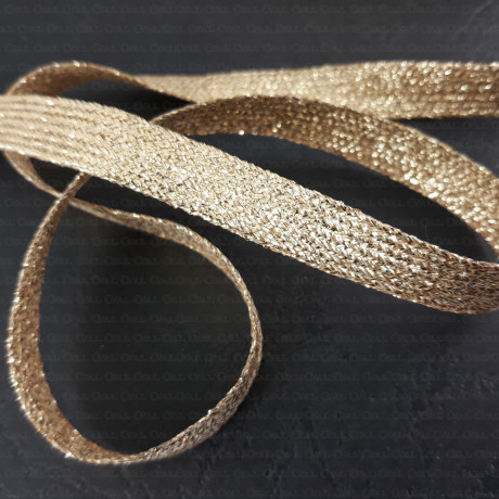 Taśma ozdobna złota 10mm Krążek 25m  2512
