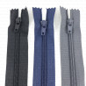 Zip *3 black, grey, navy, red 18cm / 1 or 100 pcs 2052