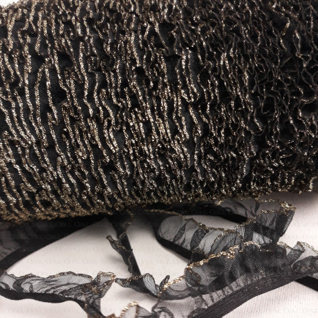 Gumokoronka czarna ze złotem 1 lub 100m 2543