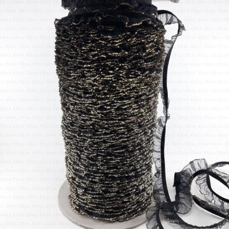 Gumokoronka czarna ze złotem 1 lub 100m 2543