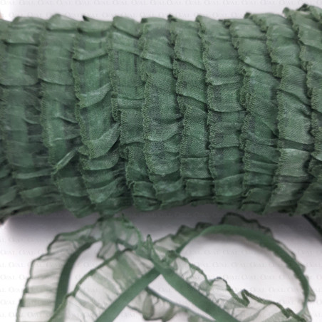 Elastic lace 17mm bottle green 1 or 100m 295