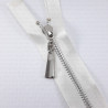 60 cm metal zips on satin tape / silver teeth 2246