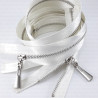 60 cm metal zips on satin tape / silver teeth 2246