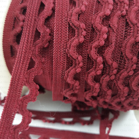 Elastic lace 15mm Burgundy 1m or 25m 321