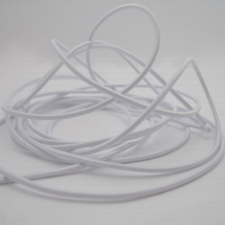 Round Elastic White and Black 2mm /100m no.528