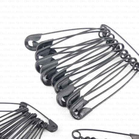 Black safety pins 12 pcs 2547