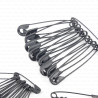 Black safety pins 12 pcs 2547