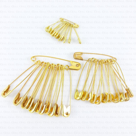 Gold safety pins 12 pcs. Assorted sizes 11