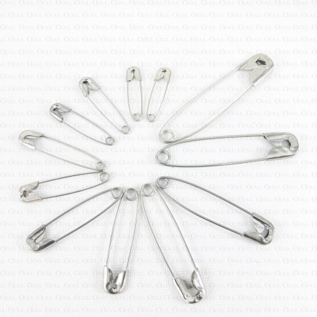Silver safety pins 12 pcs. 10
