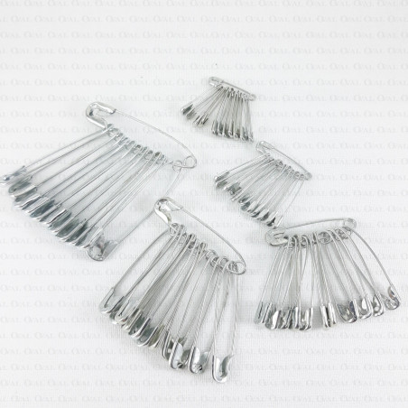 Silver safety pins 12 pcs. Assorted sizes 12